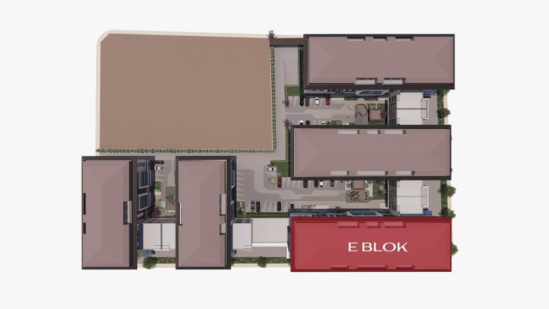 E blok planı