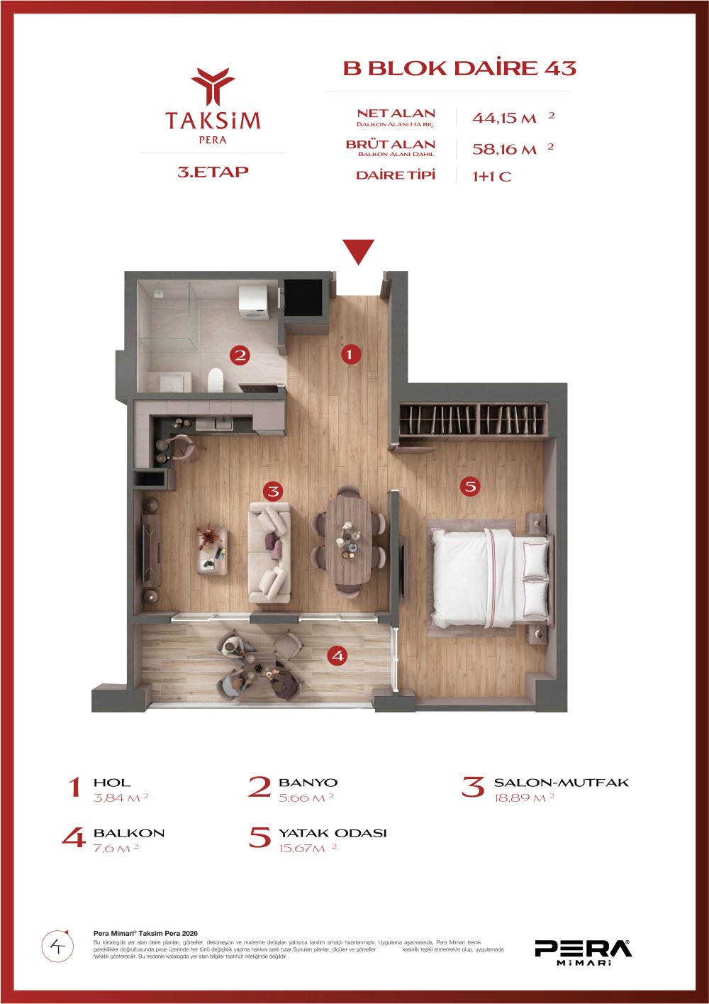 B blok 43 planı